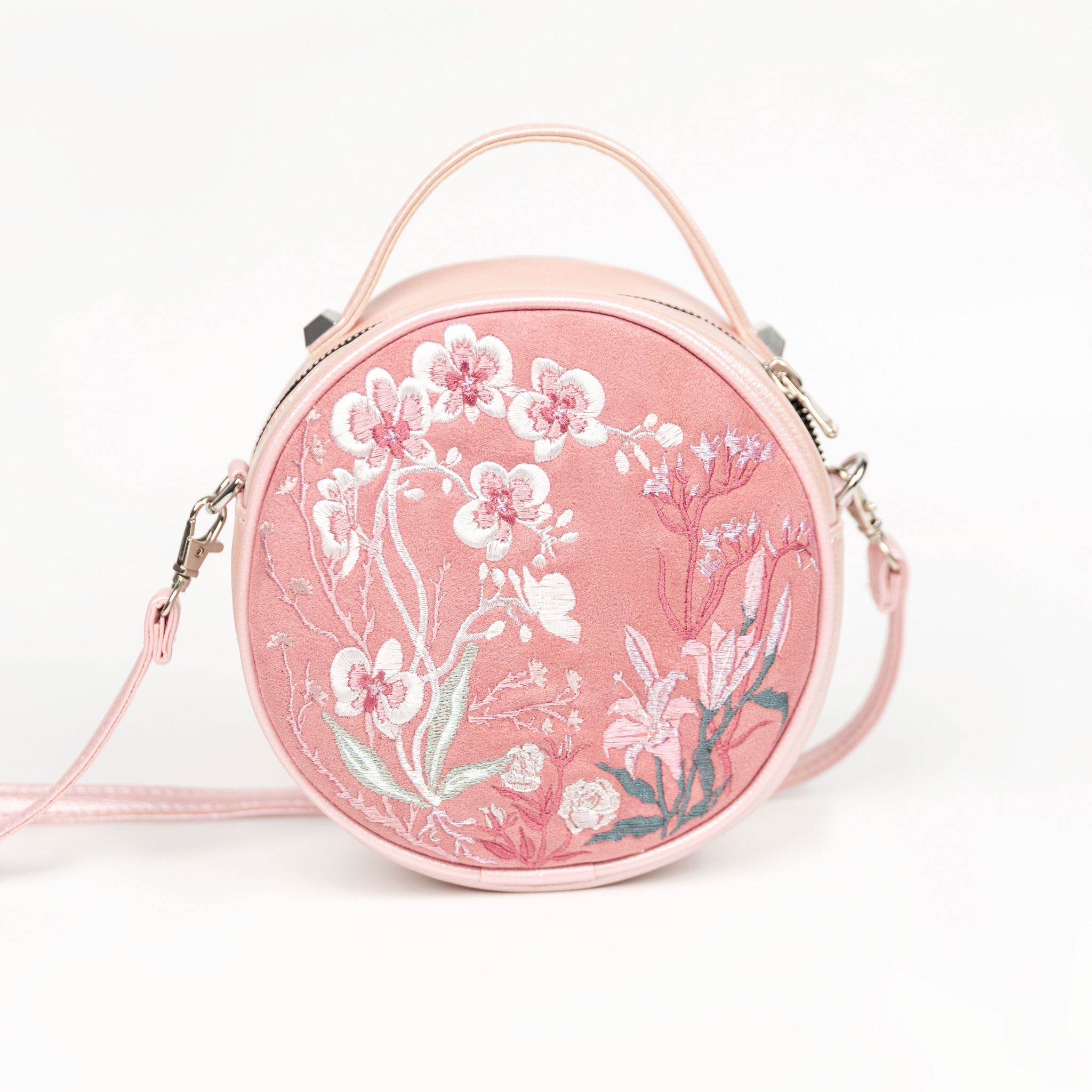Florabom Track 3 - Embroidered Round Bag - Pink