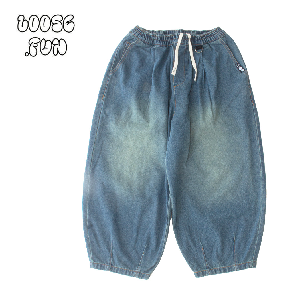 Quần Dài Jean Loose.Fun Boom Wash Xanh Đậm Bạc