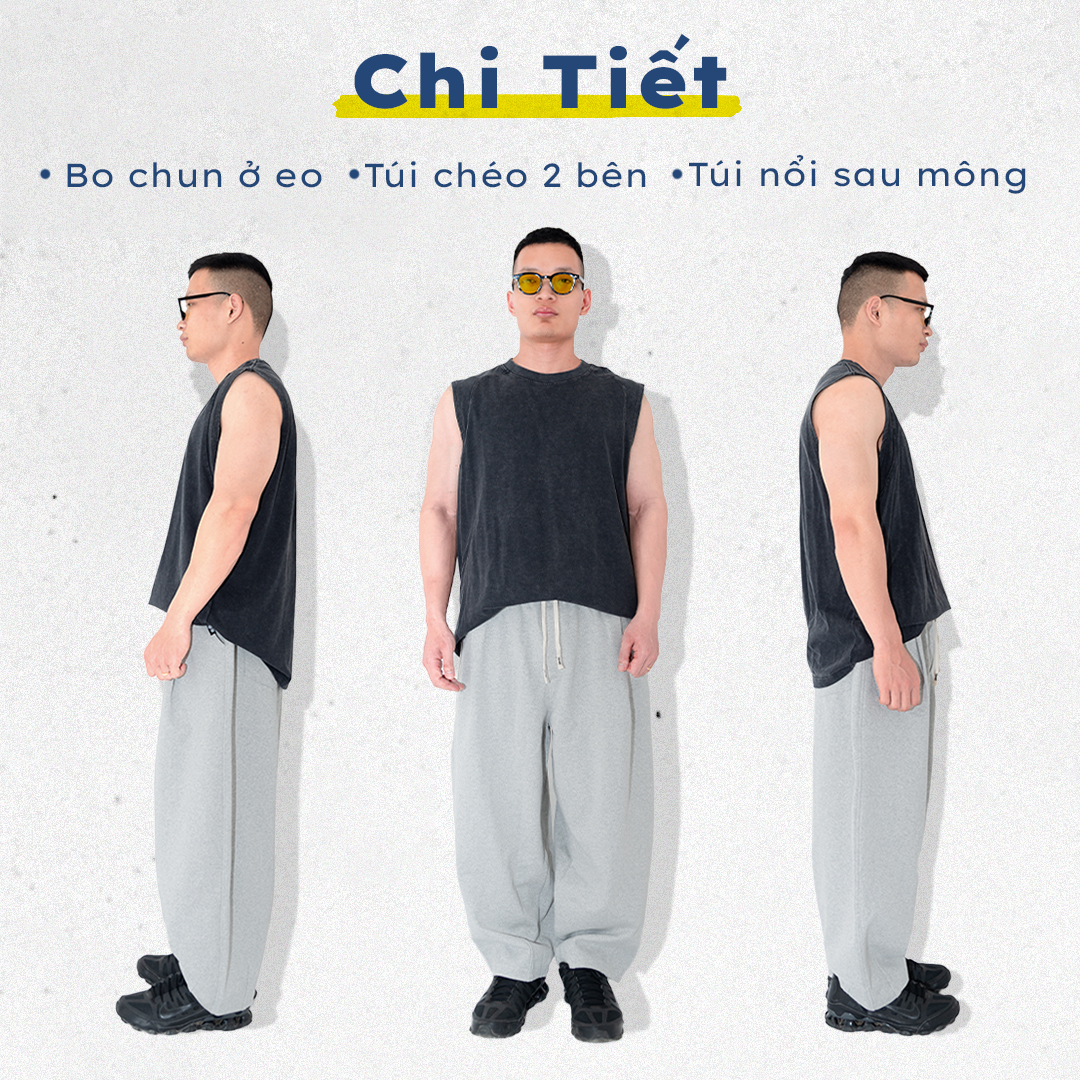 Quần Dài Sweatpants Loose.Fun Màu Xám Tiêu
