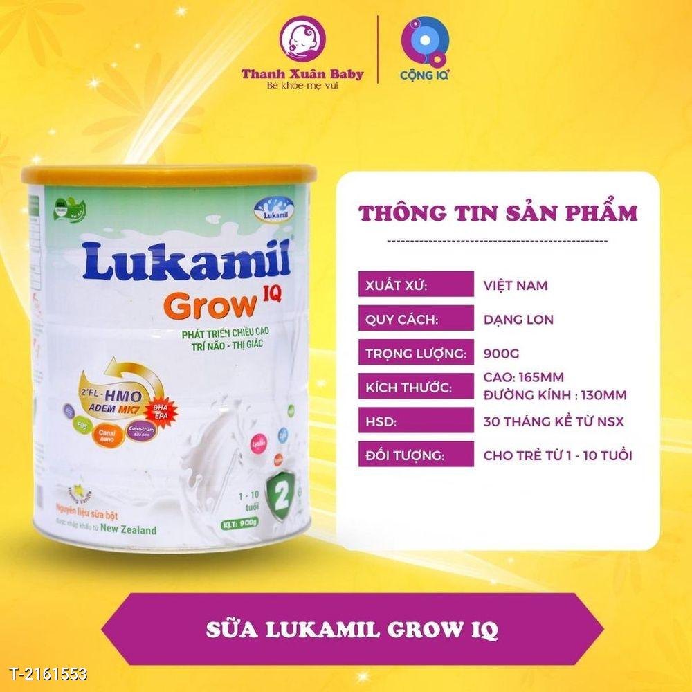 Sữa bột Lukamil Grow IQ vị hạt chia Mỹ phát triển chiều cao và trí não 900g - Thanh Xuân Baby