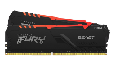 Ram PC Kingston Fury 16GB(8x2) DDR4/3600 C17 LED RGB