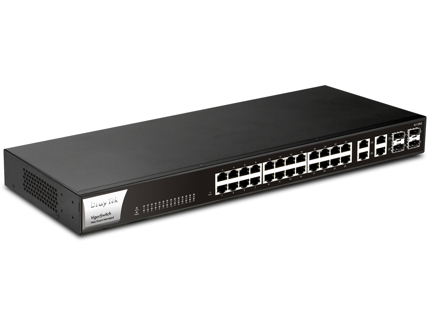 Switch Draytek VigorSwitch G1282 24 Port Rj45 10/100/1000 + 4 port  SFP , Vlan