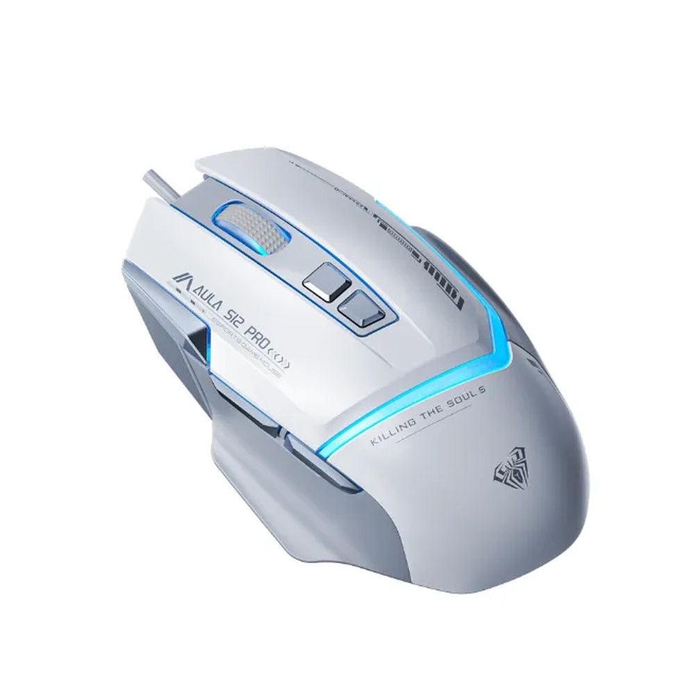 Mouse AULA GAMING S12 Pro Trắng Xám