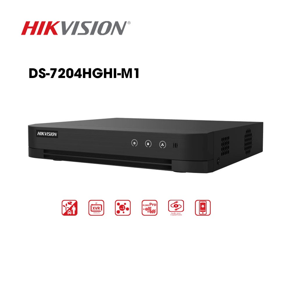 Đầu ghi HIK 7204HGHI M1 ( TVI, AHD, CVI, Analog 2MP, IP 2MP, Cổng ra HDMI/VGA, 1 Cổng sata, ổ cứng 4T )