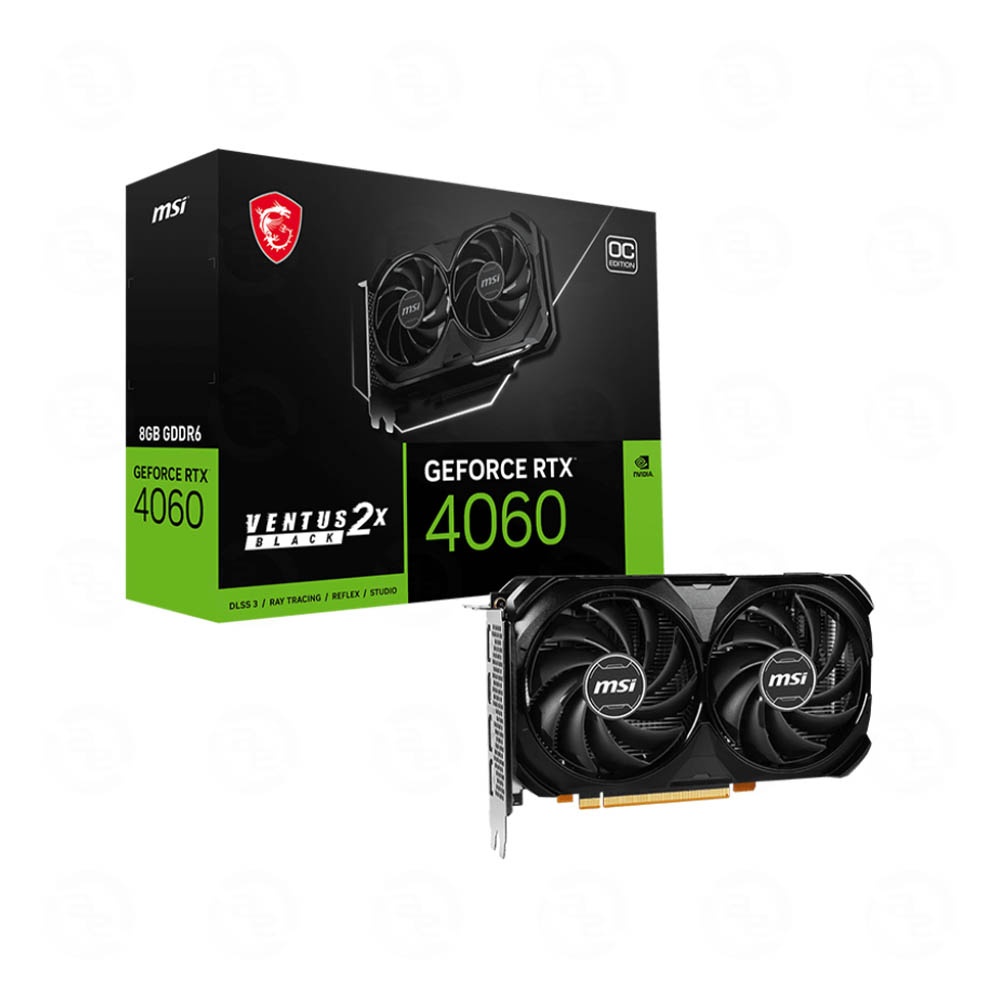 Card màn hình MSI Geforce RTX 4060 Ventus 2X Black 8GB OC ( 2 Fan/ HDMI / DP)