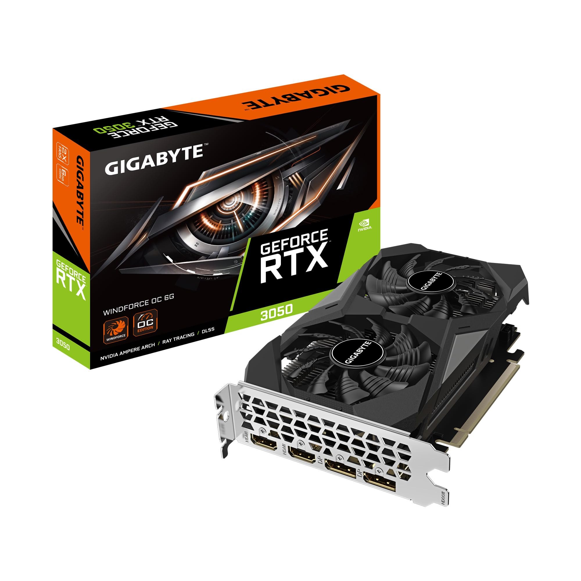 VGA GIGABYTE RTX 3050 6GB OC GDDR6 2 FAN (N3050WF2OCV2-6GD) /HDMI-DP
