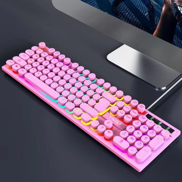 Keyboard T-wolf T80 Giả cơ/ Dây USB/ Led/ Pink