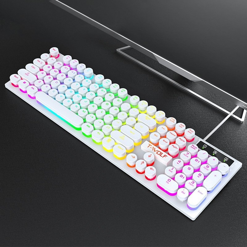 Keyboard T-wolf T80 Giả cơ/ Dây USB/ Led/ White