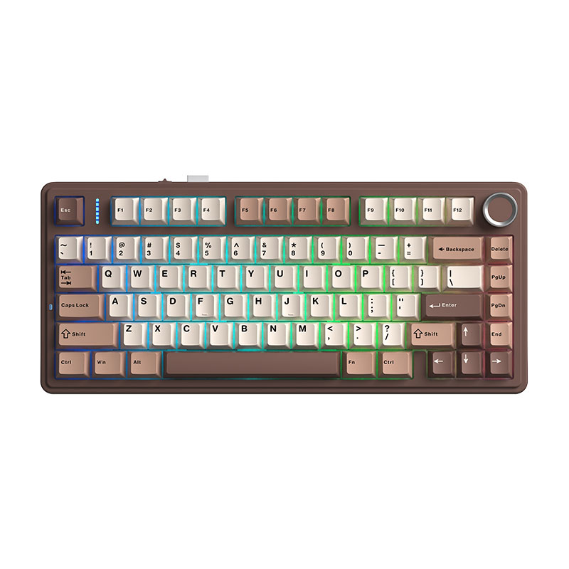 Keyboard cơ AULA F75 Nâu be / 3 Mode / Barbie switch