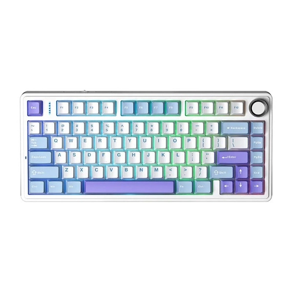 Keyboard cơ AULA F75 Xanh dương Trắng Tím đậm / 3 Mode / Outemu Silent Peach V3 switch