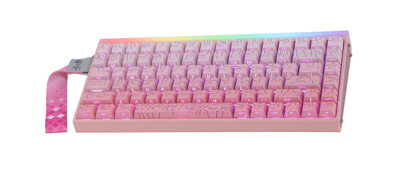 Keyboard cơ HERO84HE Trắng hồng gradient contour/ Dây / Dragon King magnetic switch