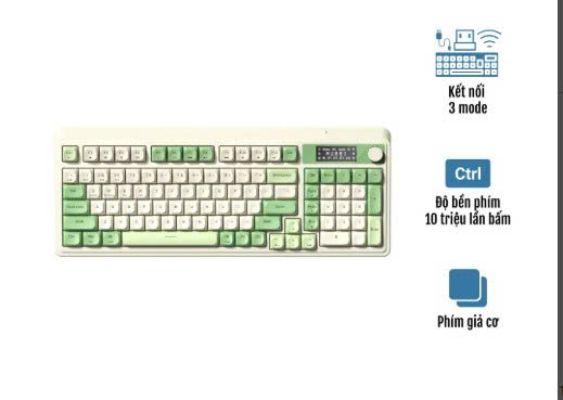 Keyboard giả cơ AULA S99 Pro/ 2 Mode / LCD / Xanh lá be