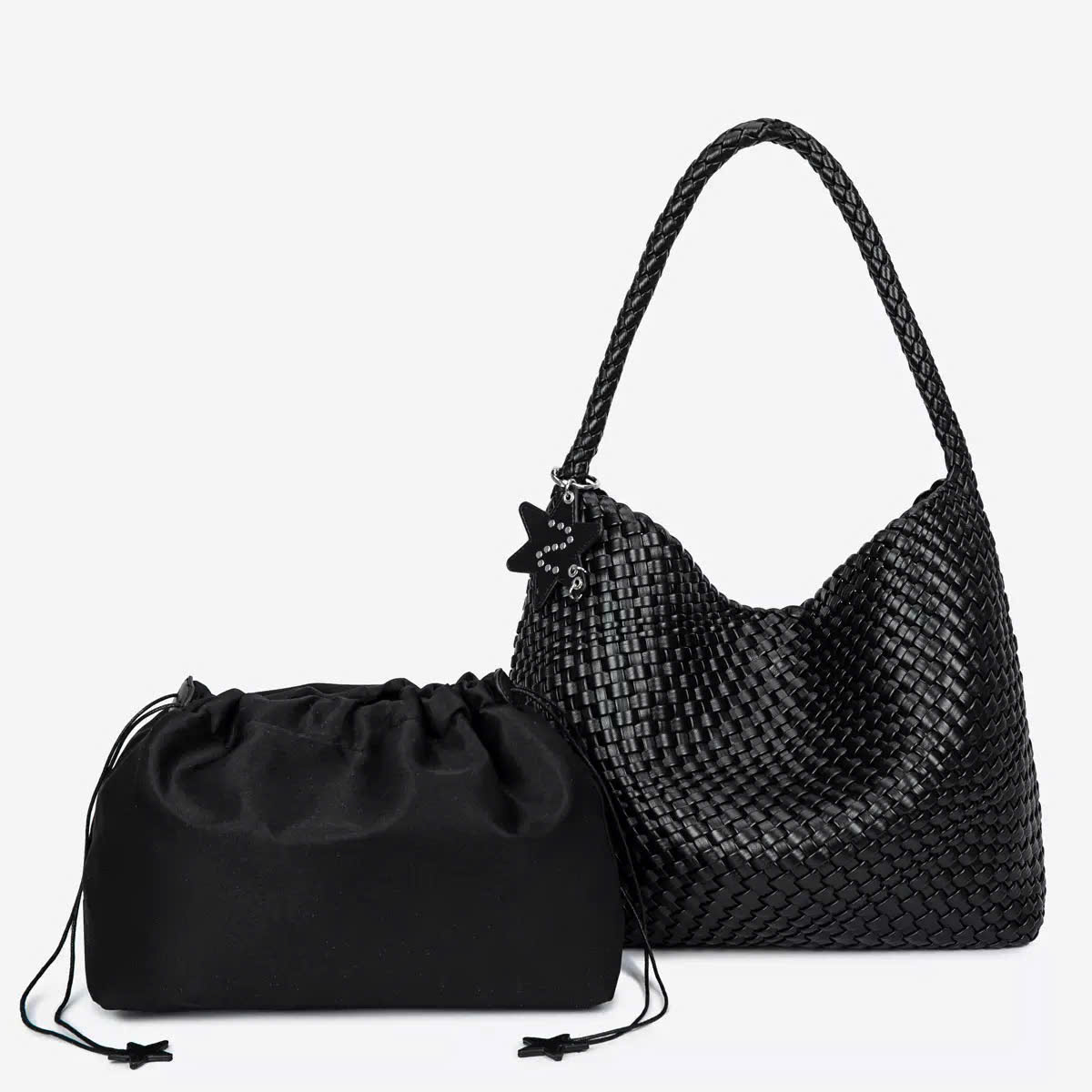 9278# Túi da đan bigsize charm sao sz to (44cm)