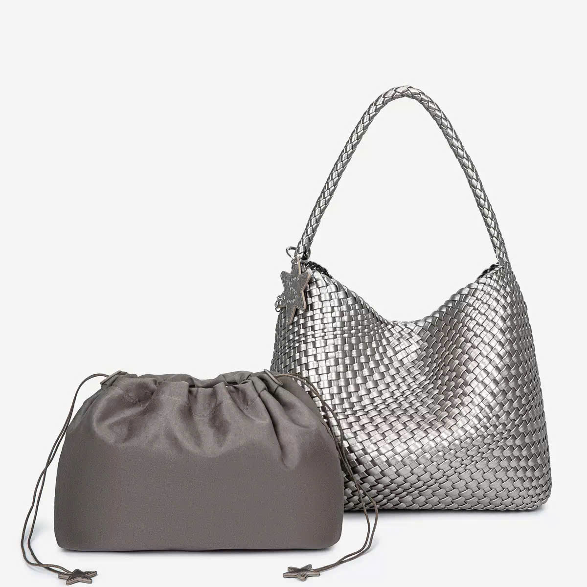 9278# Túi da đan bigsize charm sao sz to (44cm)