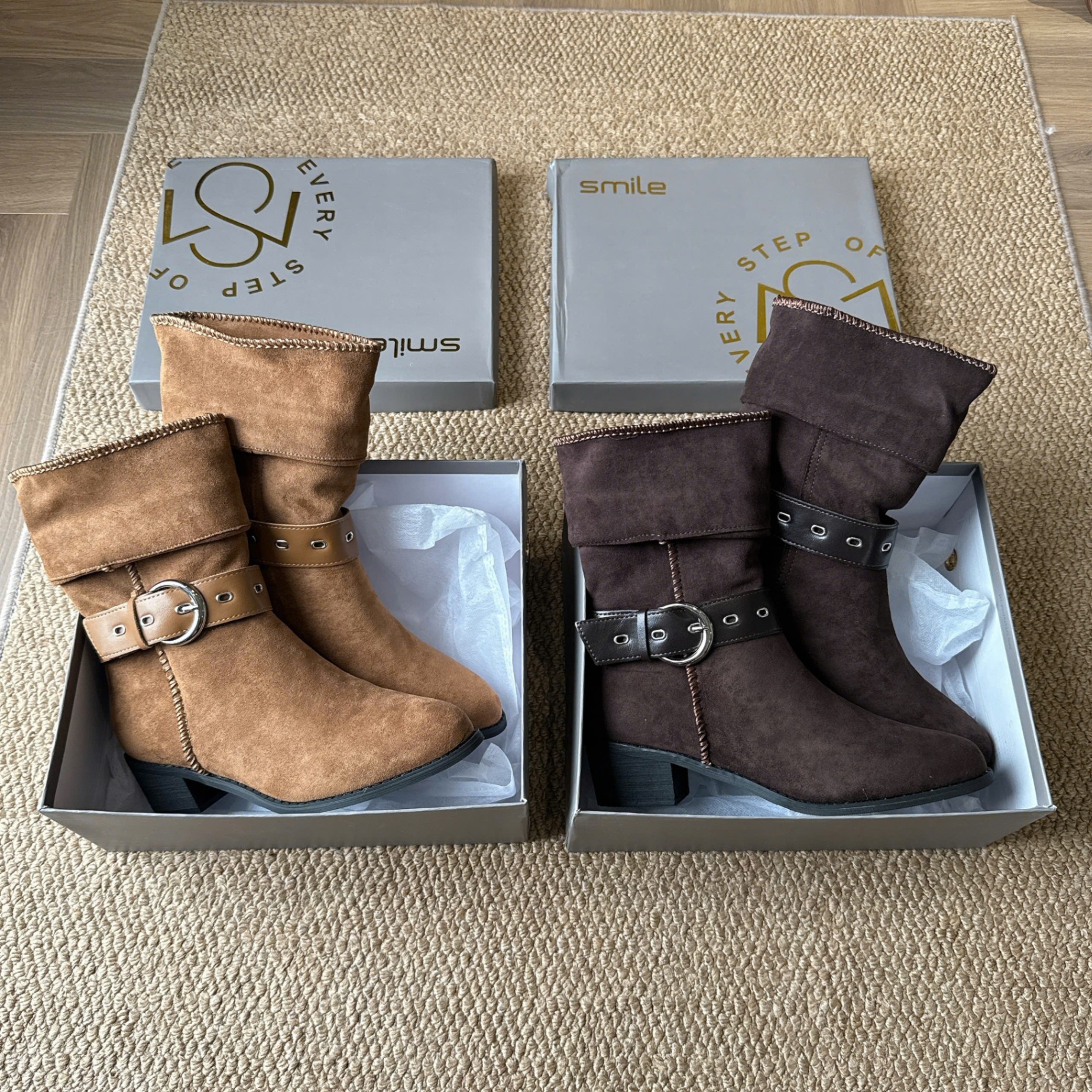 2311# Boots da lộn có đai đế cao