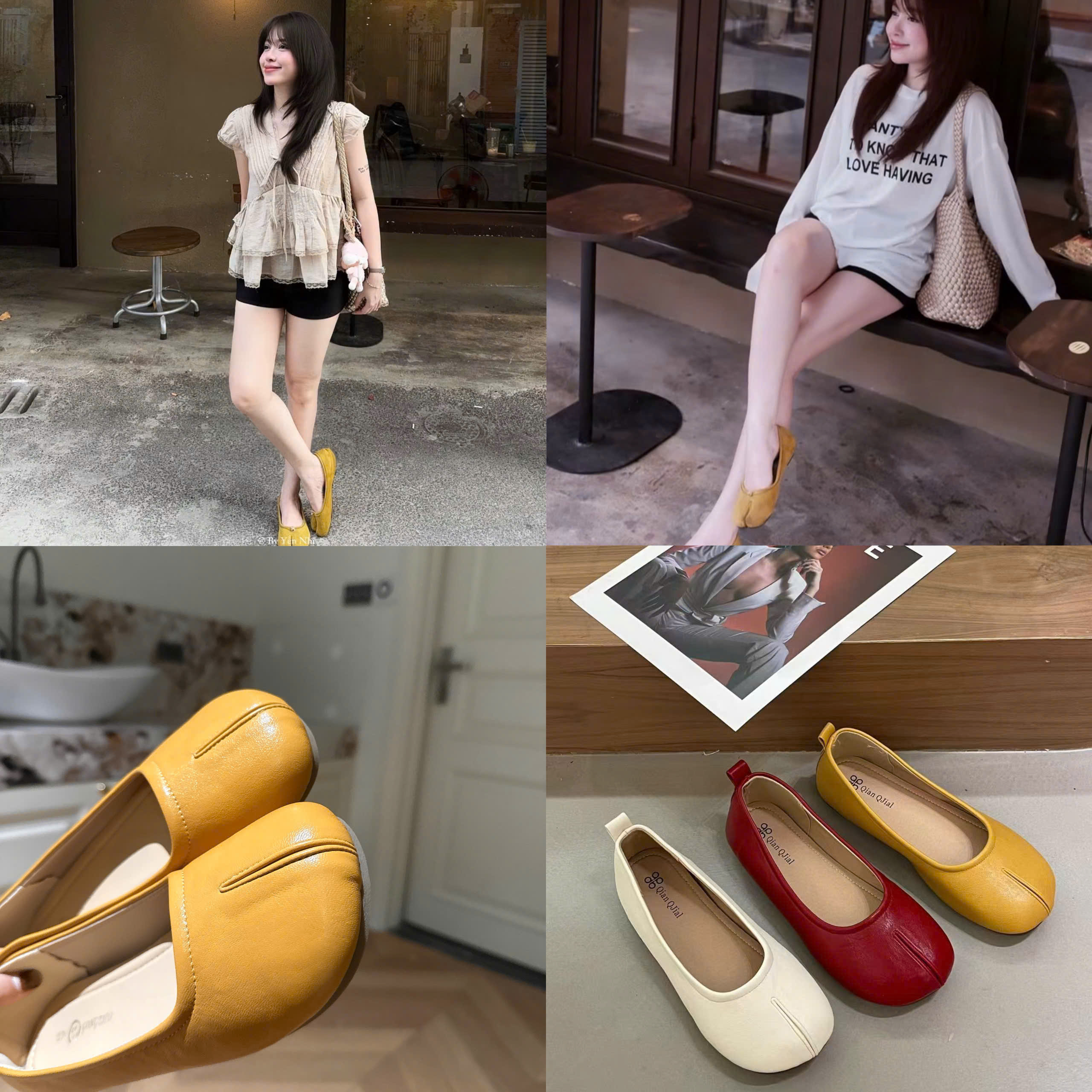 618# Giày búp bê da trơn fullbox