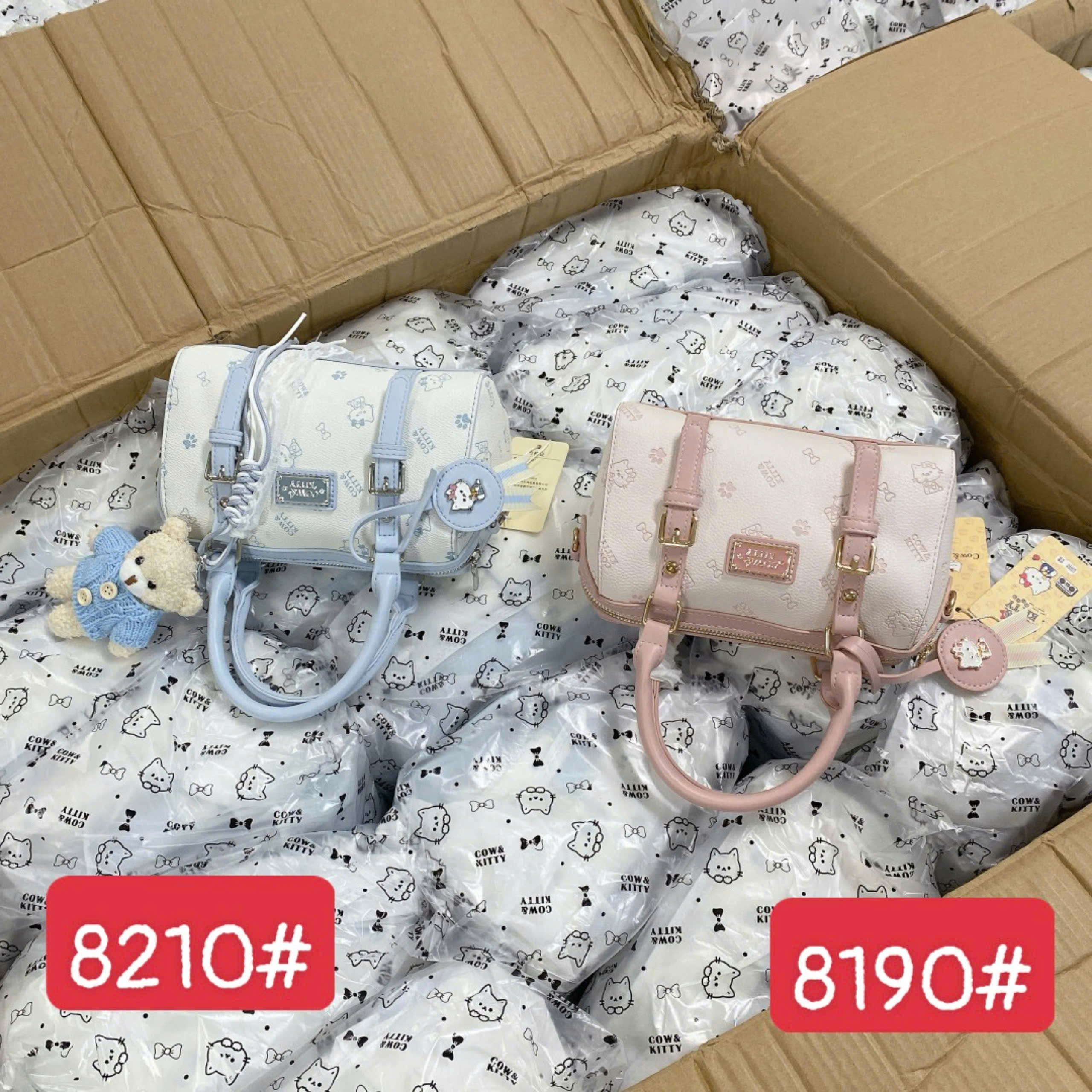 8190# Túi Cow&Kitty trống hồng
