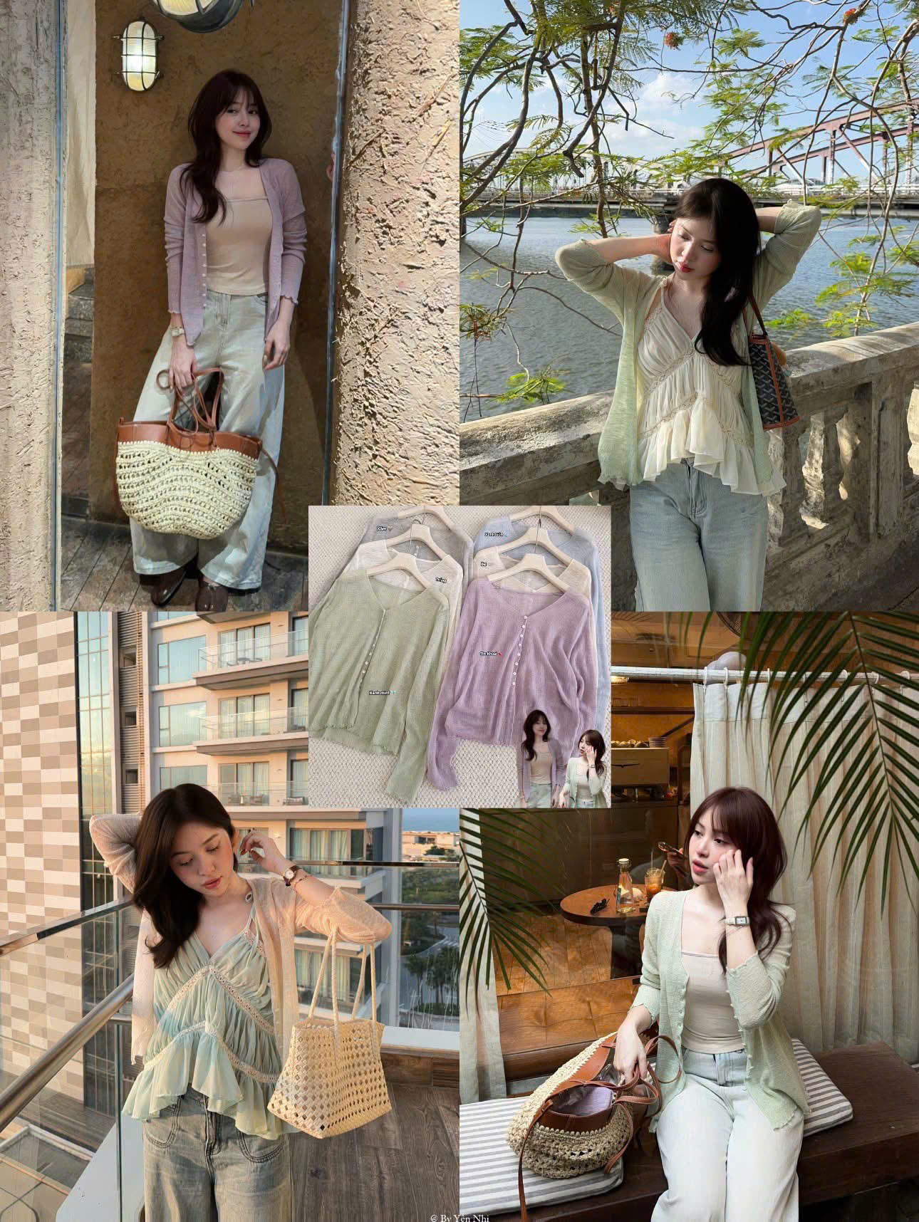 9028V# Áo len cổ V dài tay 5 màu