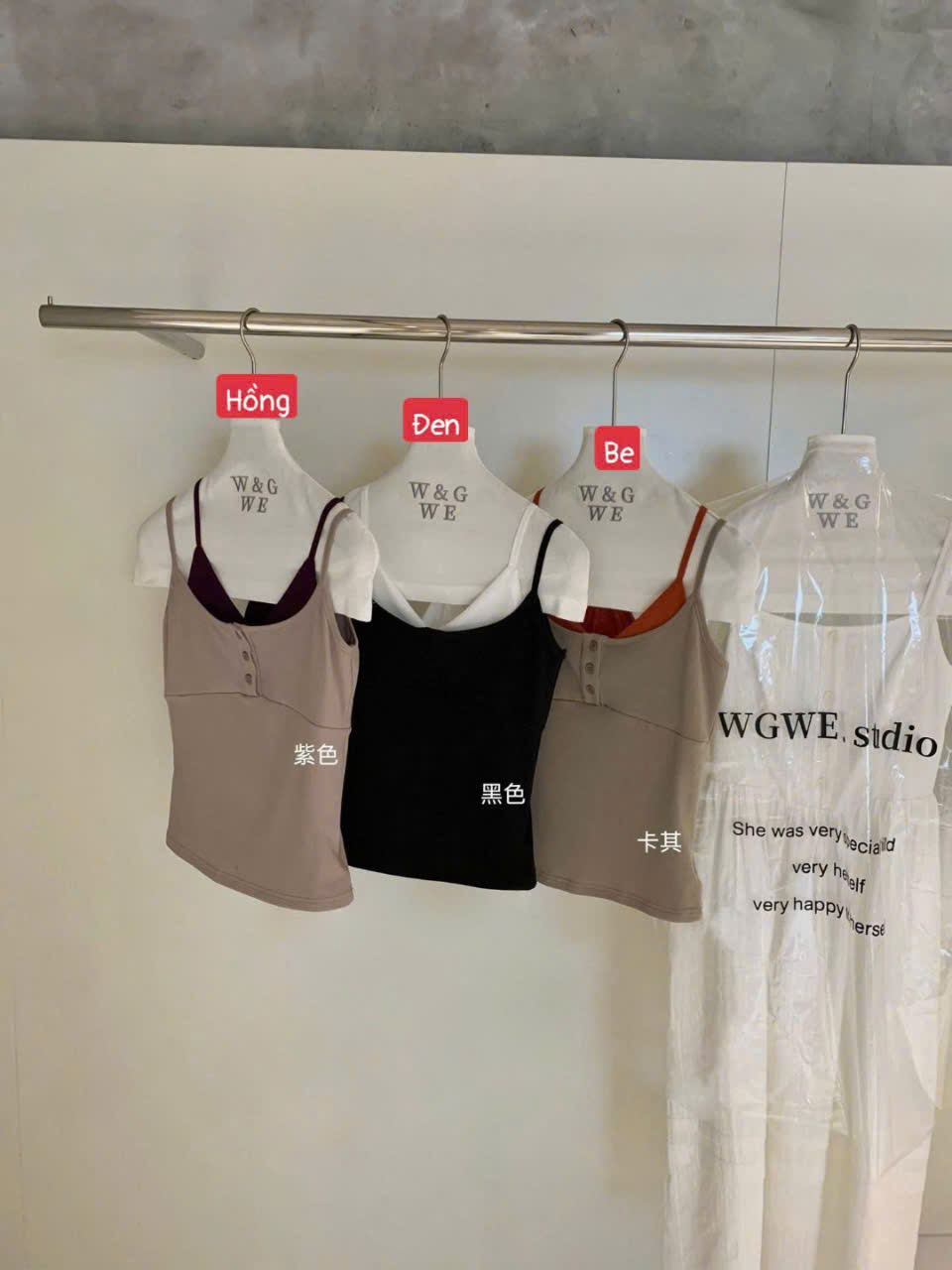 W9063# Áo 2 dây WG.WE 3 màu