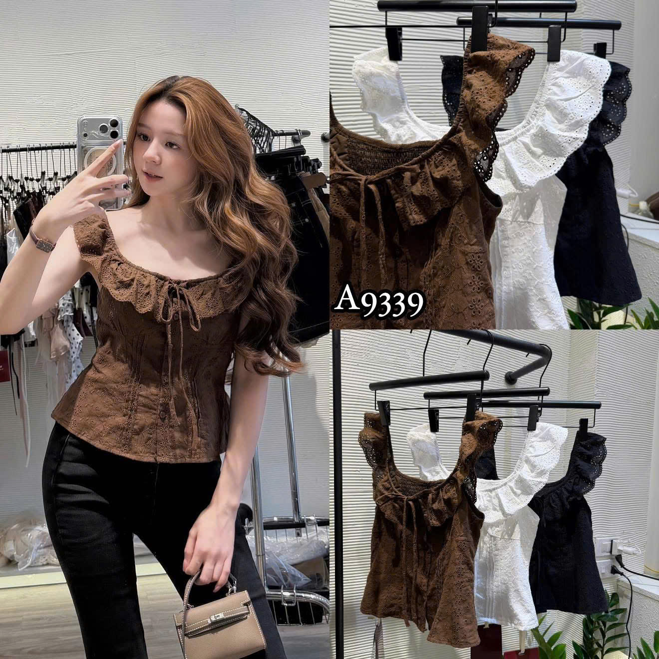W9339# Áo WGWE cổ bèo 3 màu
