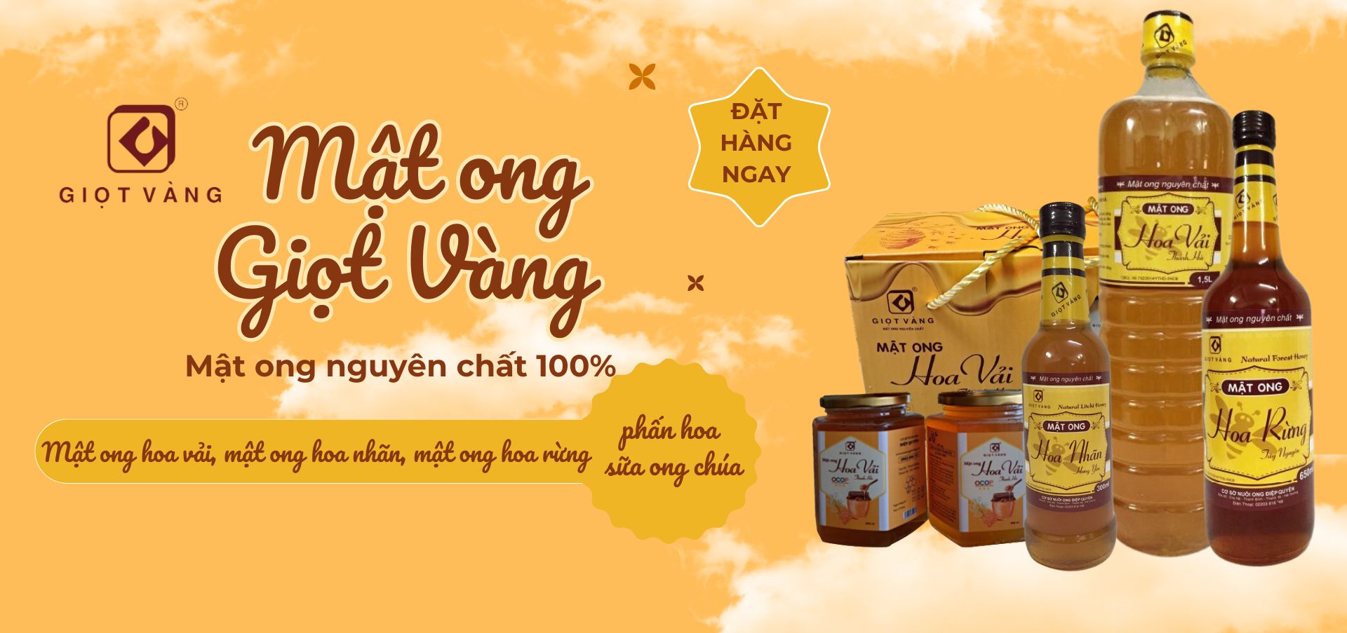 Mật ong Giọt Vàng 100% nguyên chất