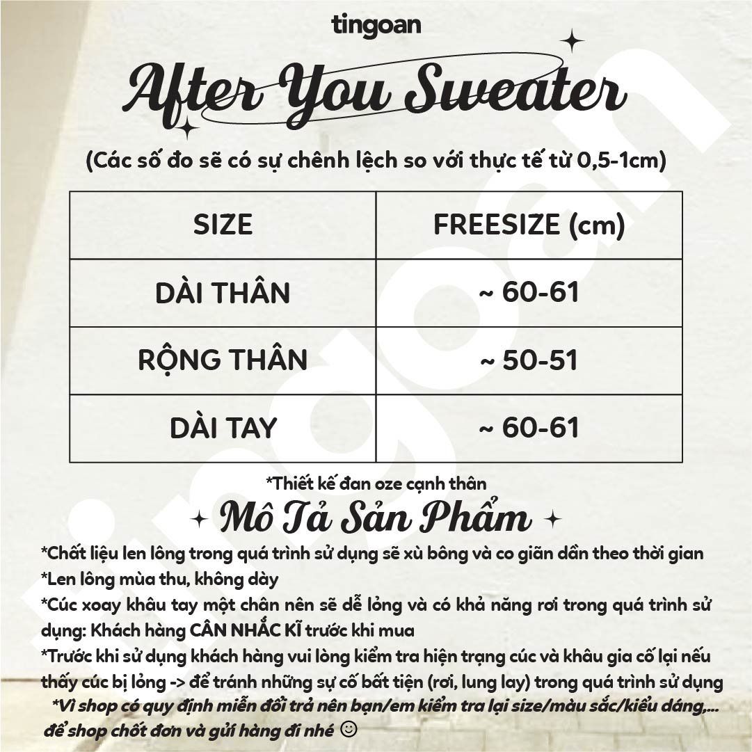 AFTER YOU SWEATER/BL/FS