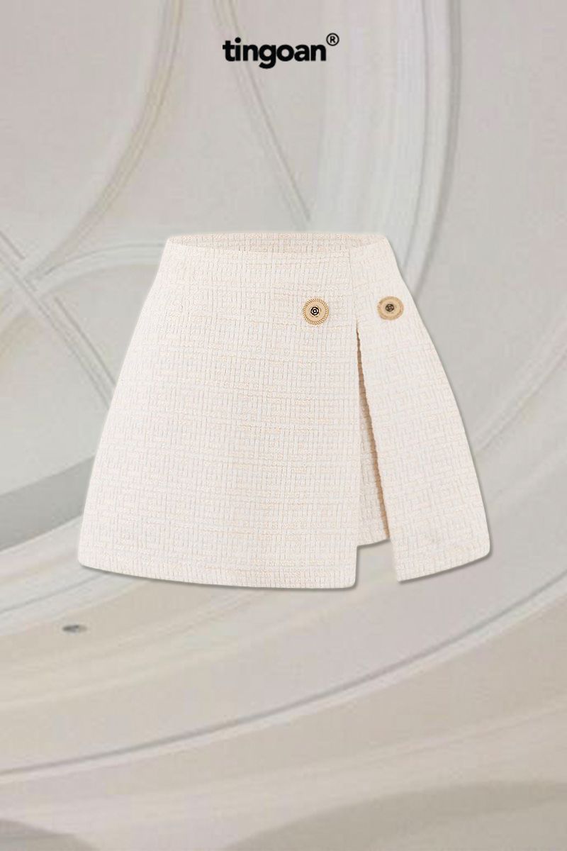 IN PARIS TWEED SKIRT/WH