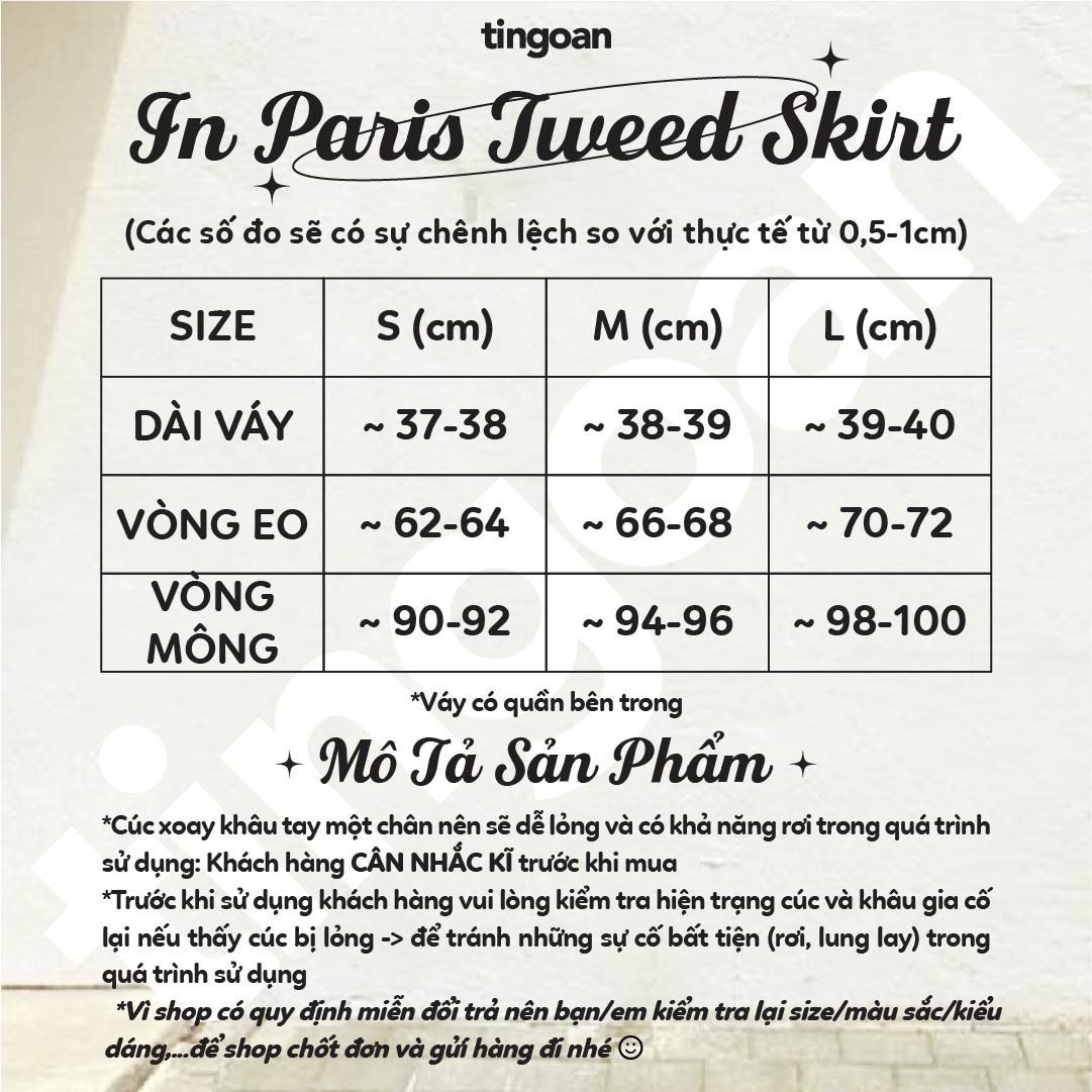 IN PARIS TWEED SKIRT/WH