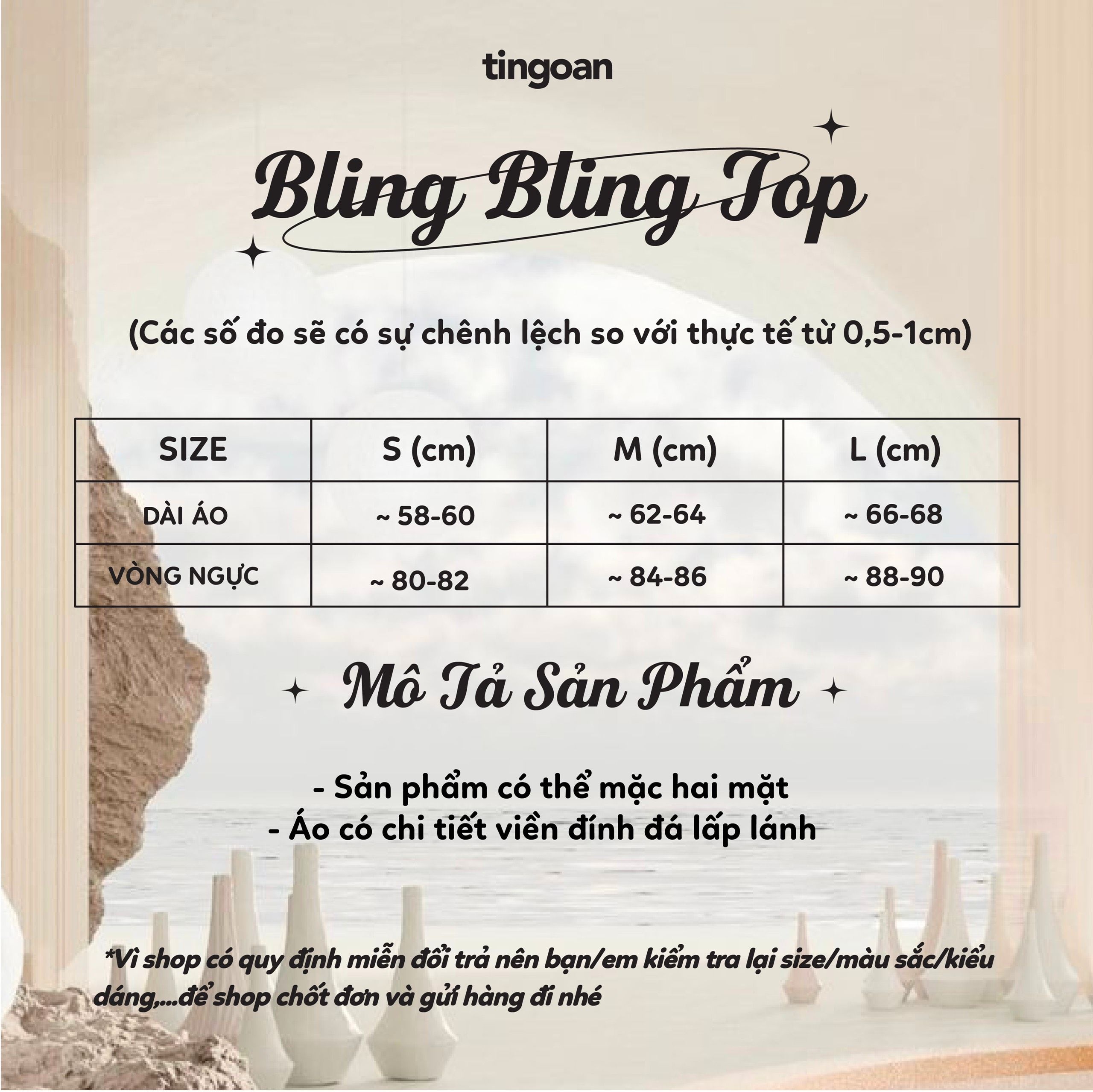 BLING BLING TOP/WH