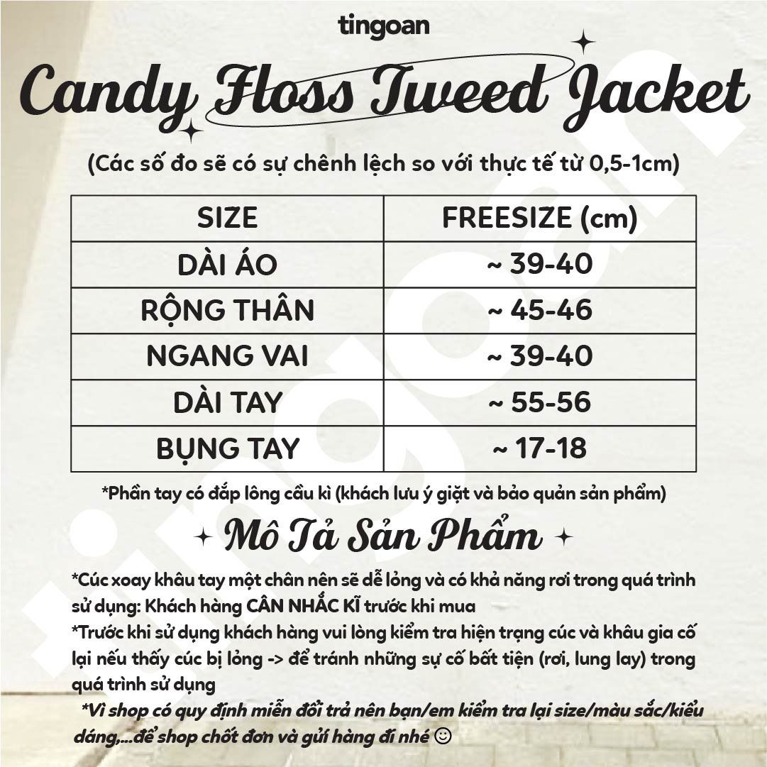 CANDY FLOSS TWEED CROP/WH/FS