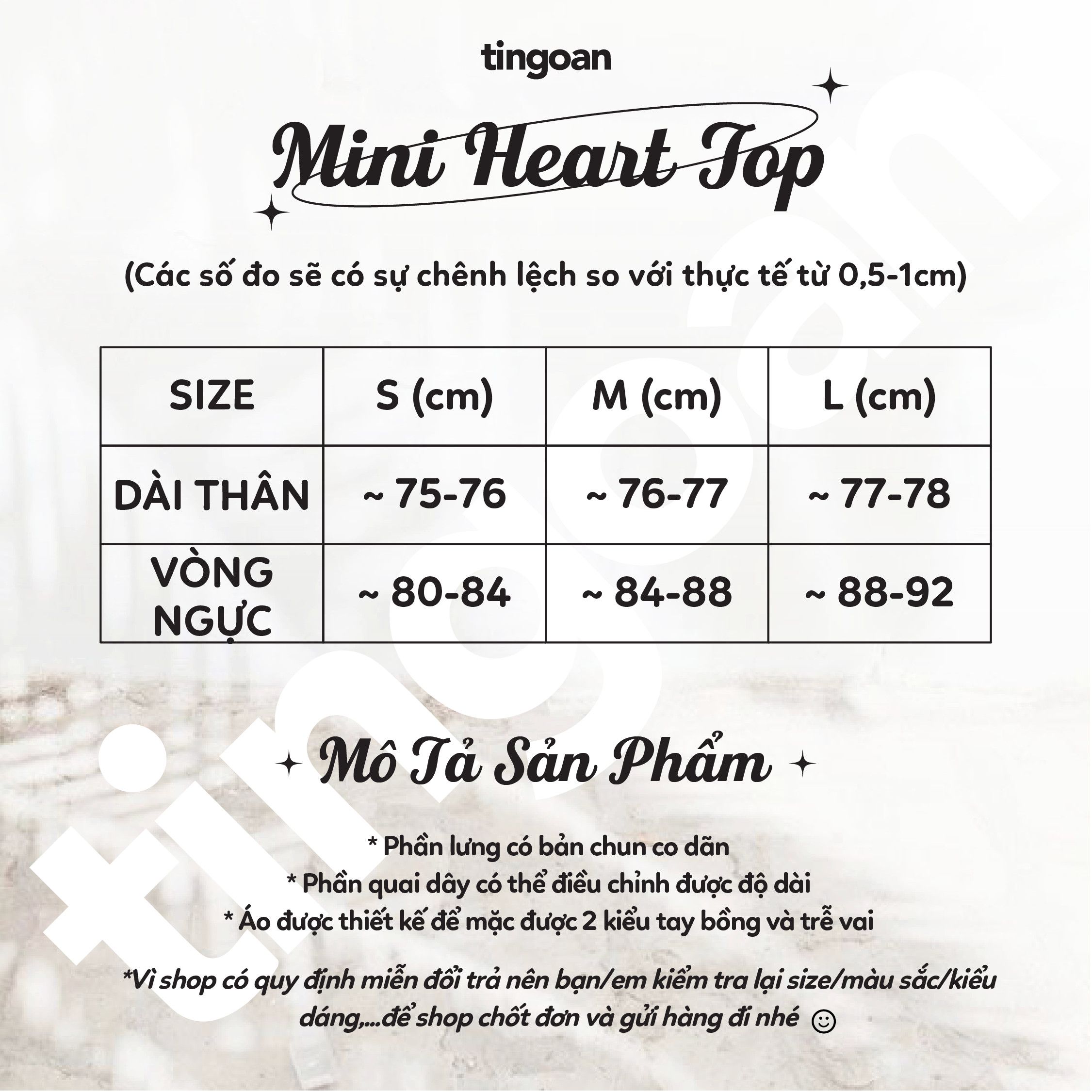 MINI HEART TOP/BL