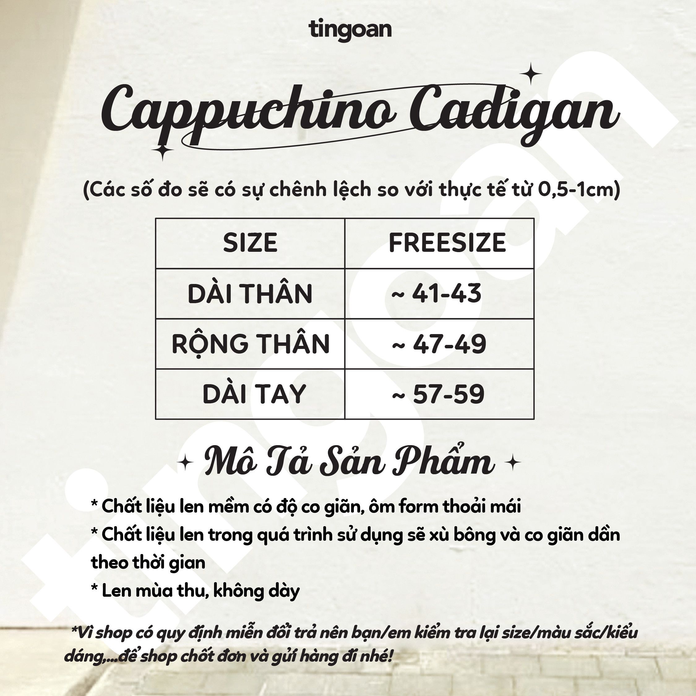 CAPPUCCINO CARDIGAN/PK/FS
