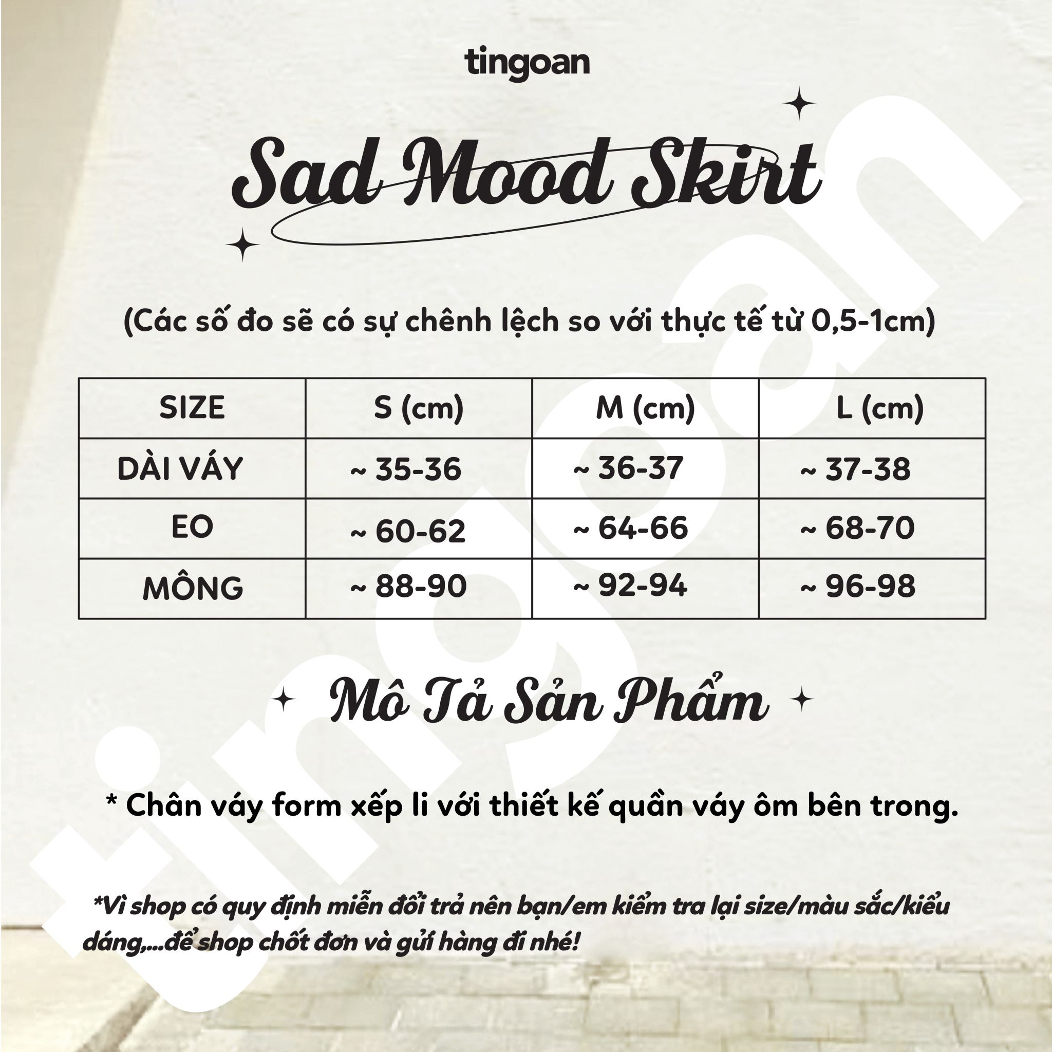 SAD MOOD SKIRT/WH