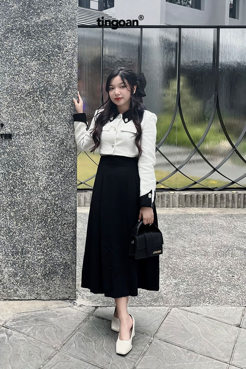 QIN QIN LONG SKIRT/BL