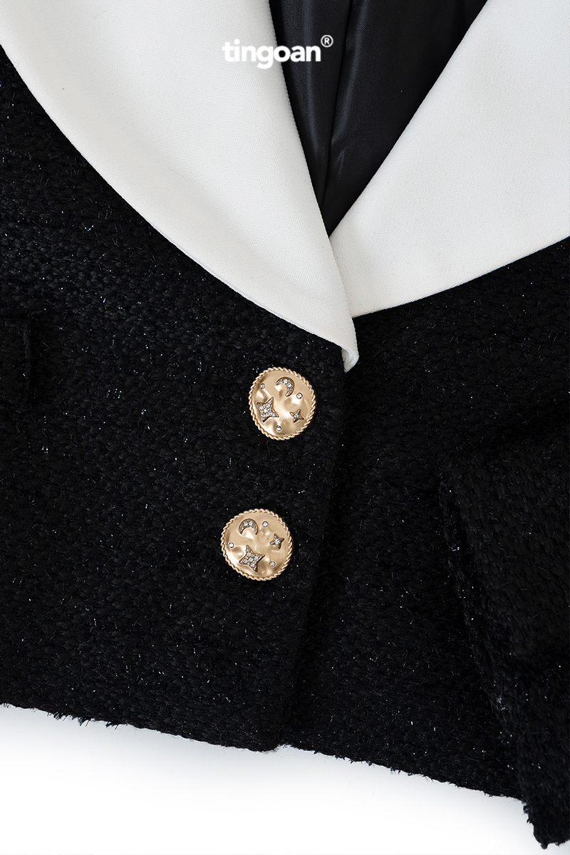 I'M A TWIN TWEED TOP/BL