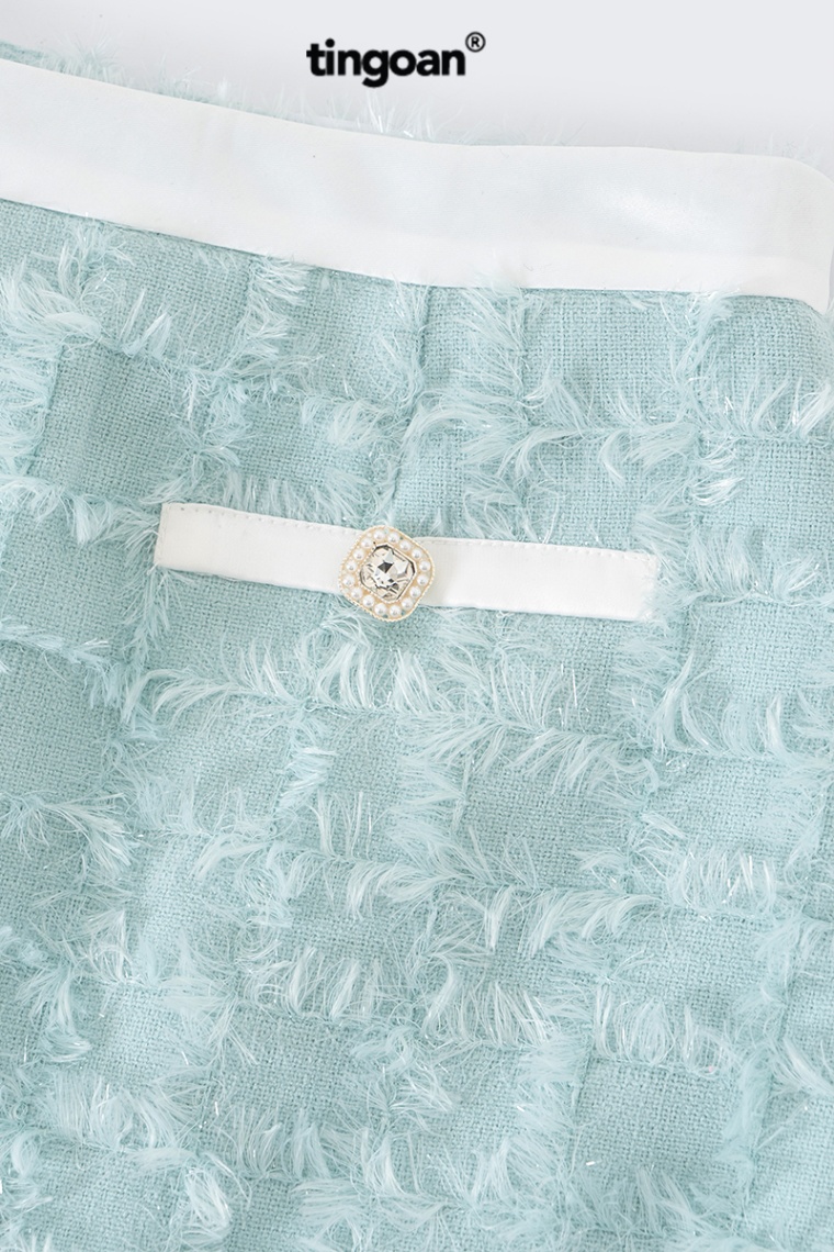 MY BEIBI TWEED SKIRT/MINT