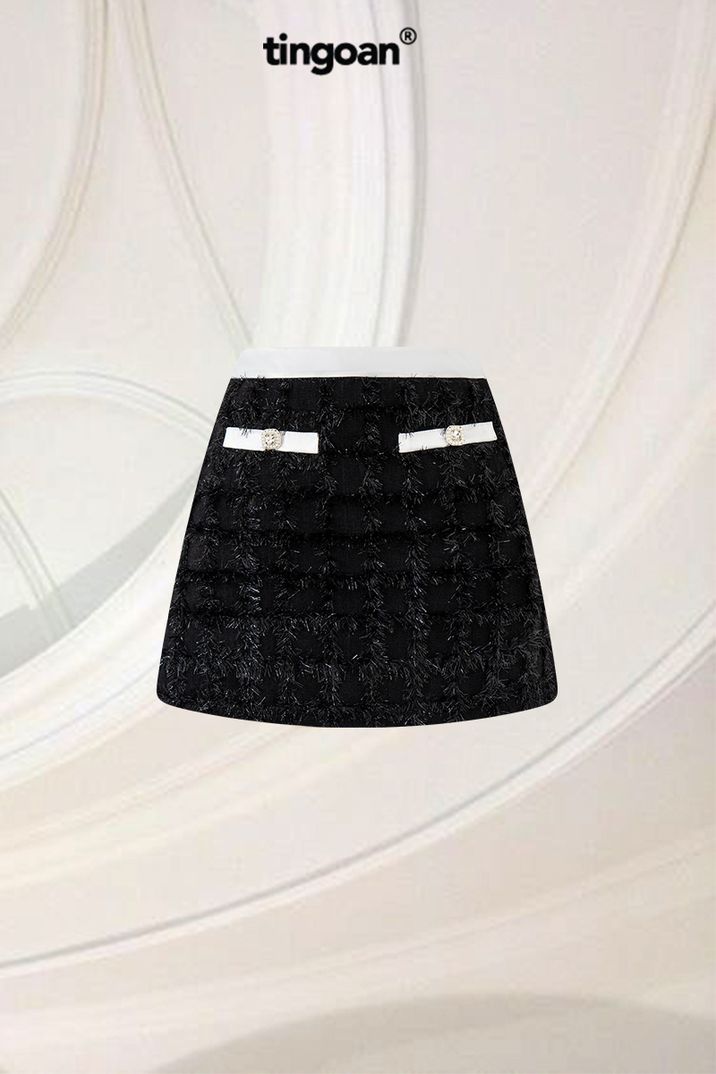 MY BEIBI TWEED SKIRT/BL