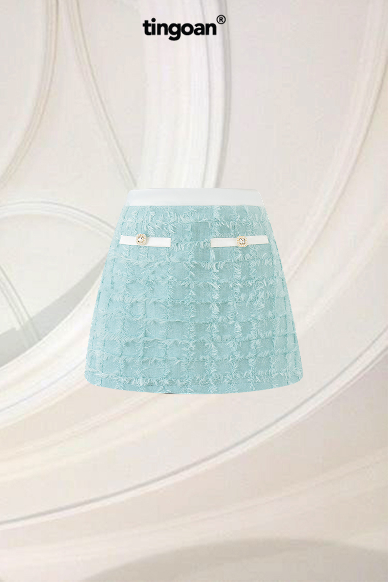 MY BEIBI TWEED SKIRT/MINT
