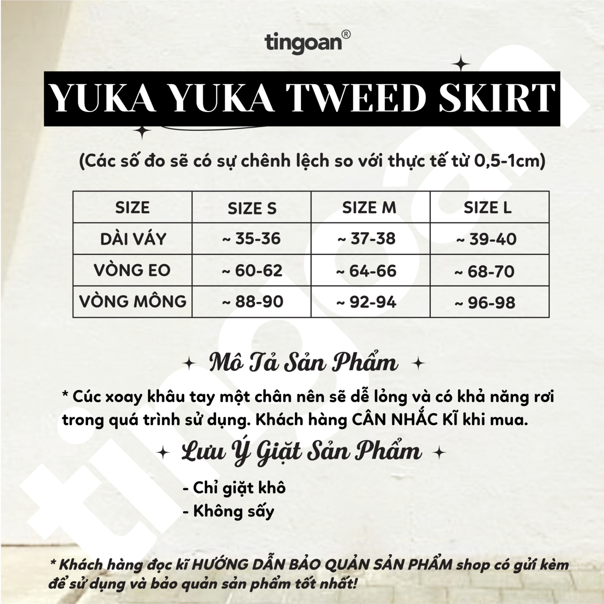 YUKA YUKA TWEED SKIRT/BL