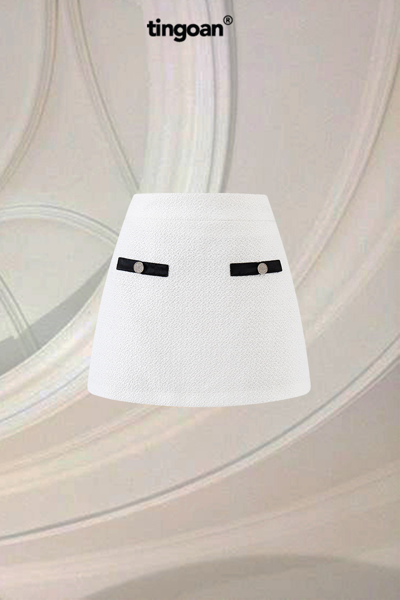 YUKA YUKA TWEED SKIRT/WH