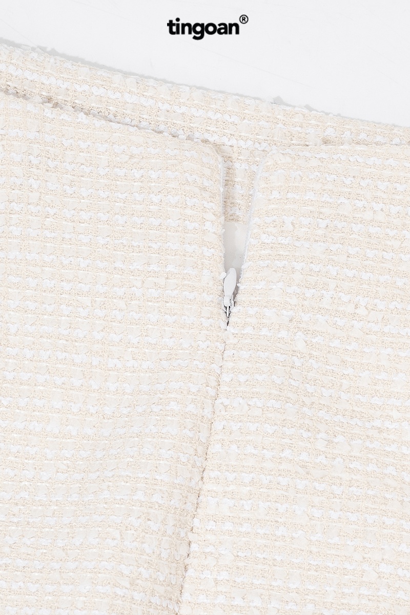CANDY FLOSS TWEED SKIRT/WH