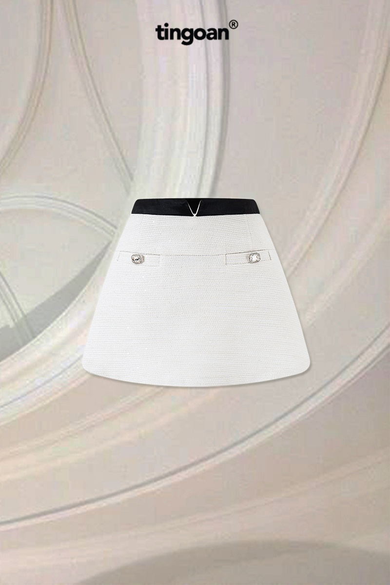 SUPER STAR TWEED SKIRT/WH