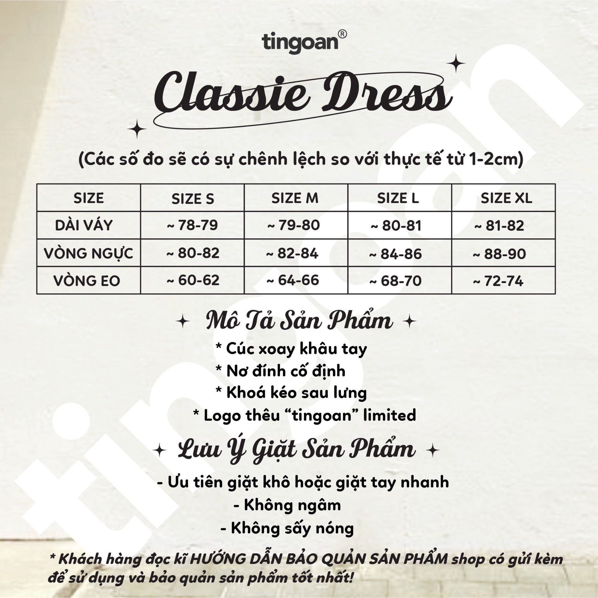 CLASSIE DRESS VER2 (KHÔNG CÚC TAY)/BL