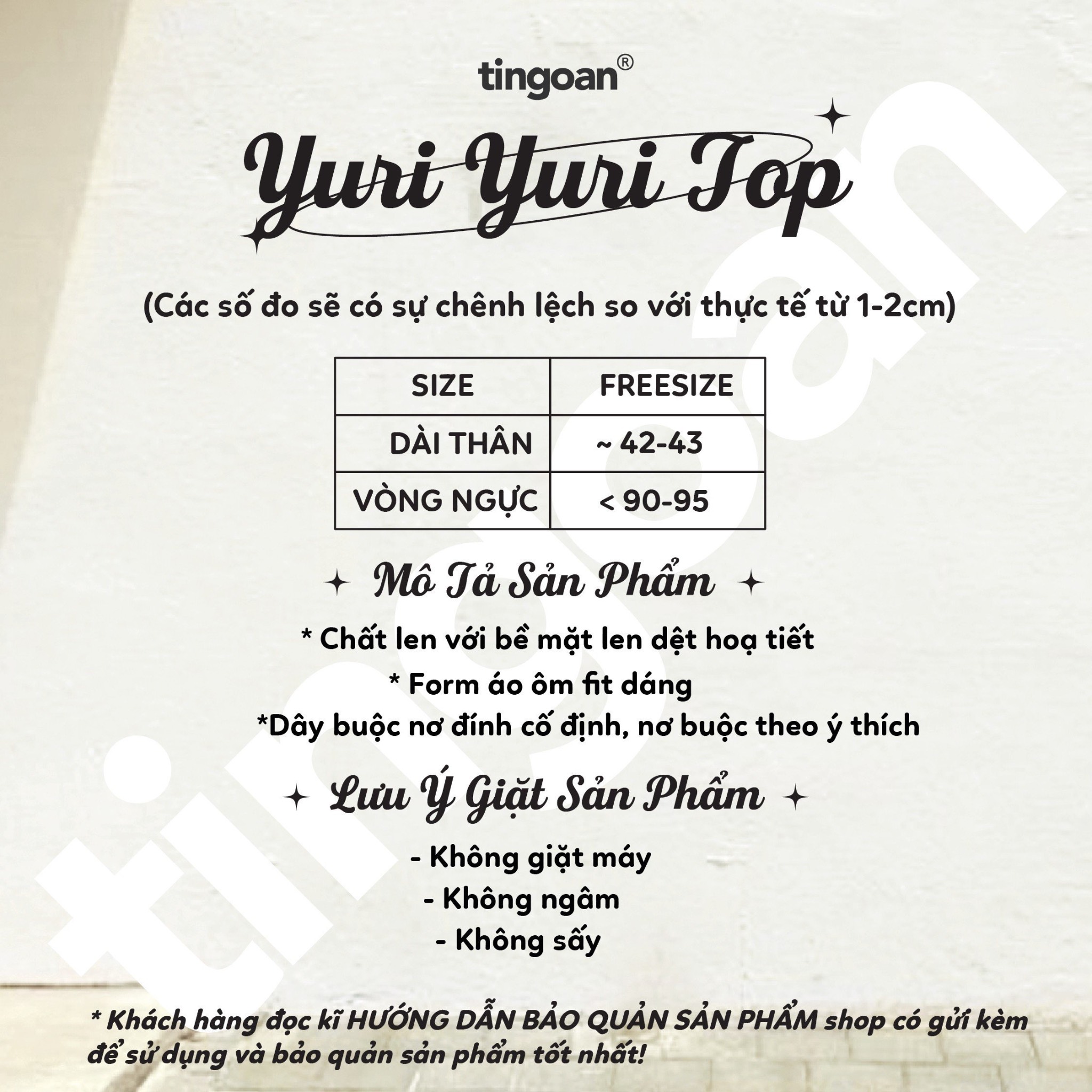 YURI YURI TOP/WH/FS
