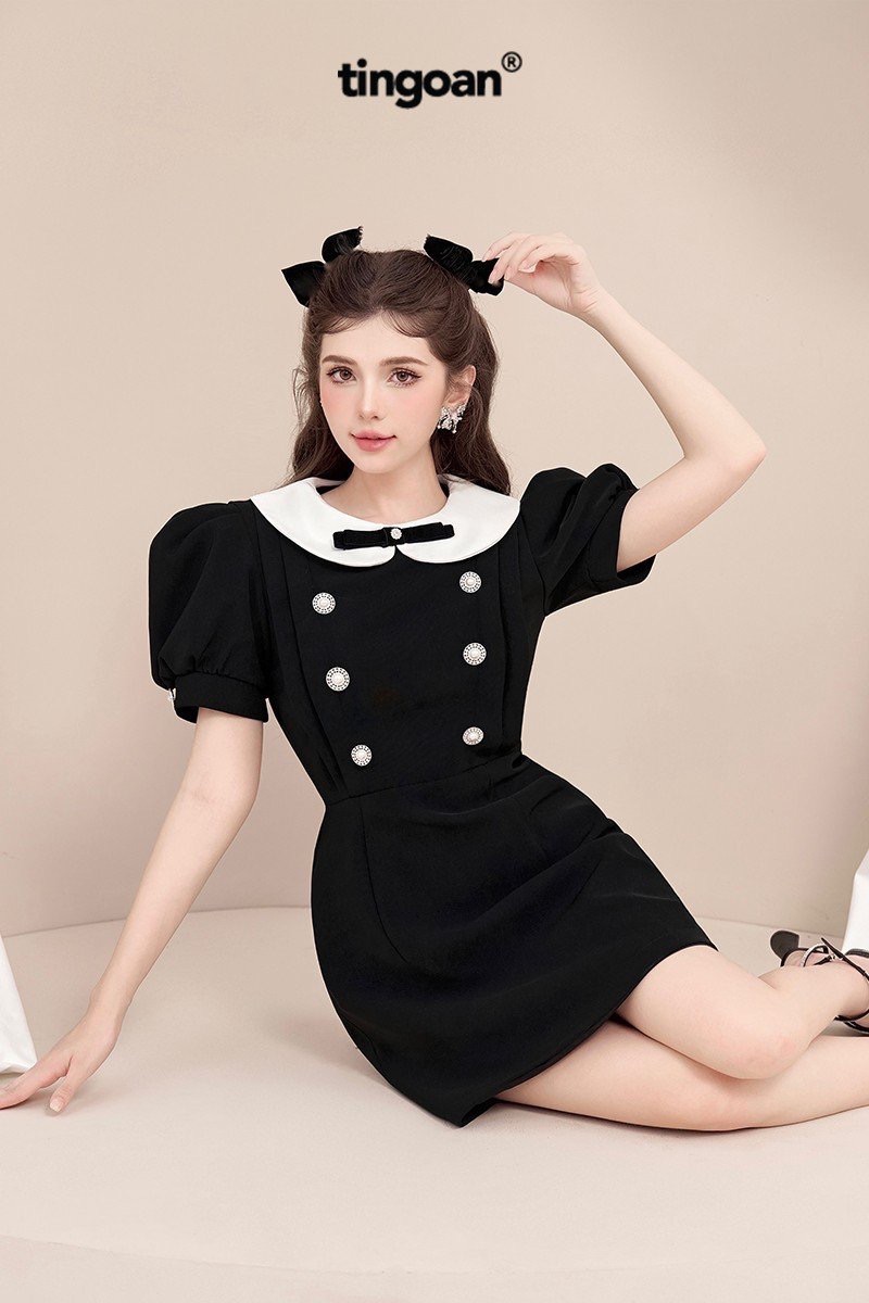 CLASSIE DRESS VER2 (KHÔNG CÚC TAY)/BL