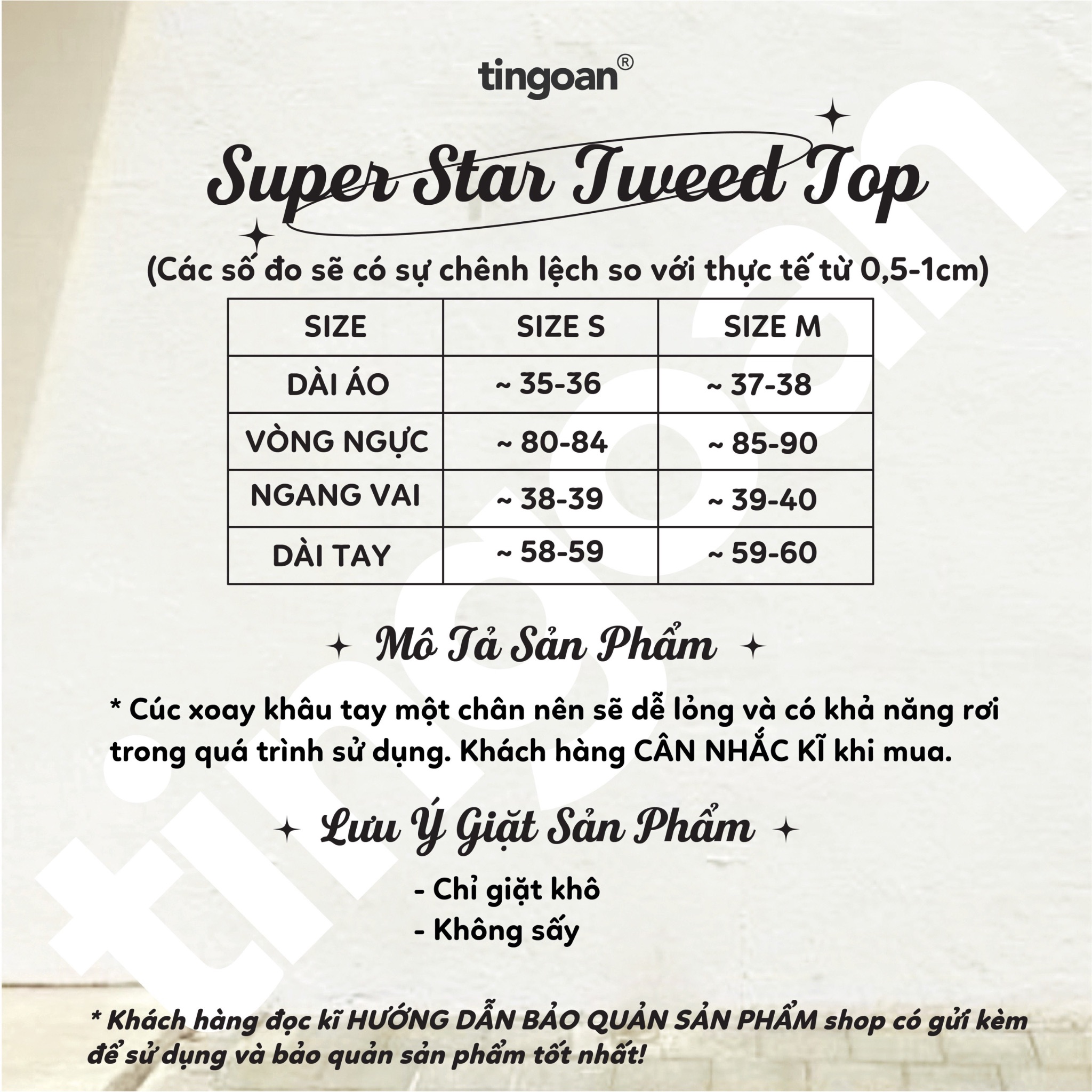 SUPER STAR TWEED TOP/WH
