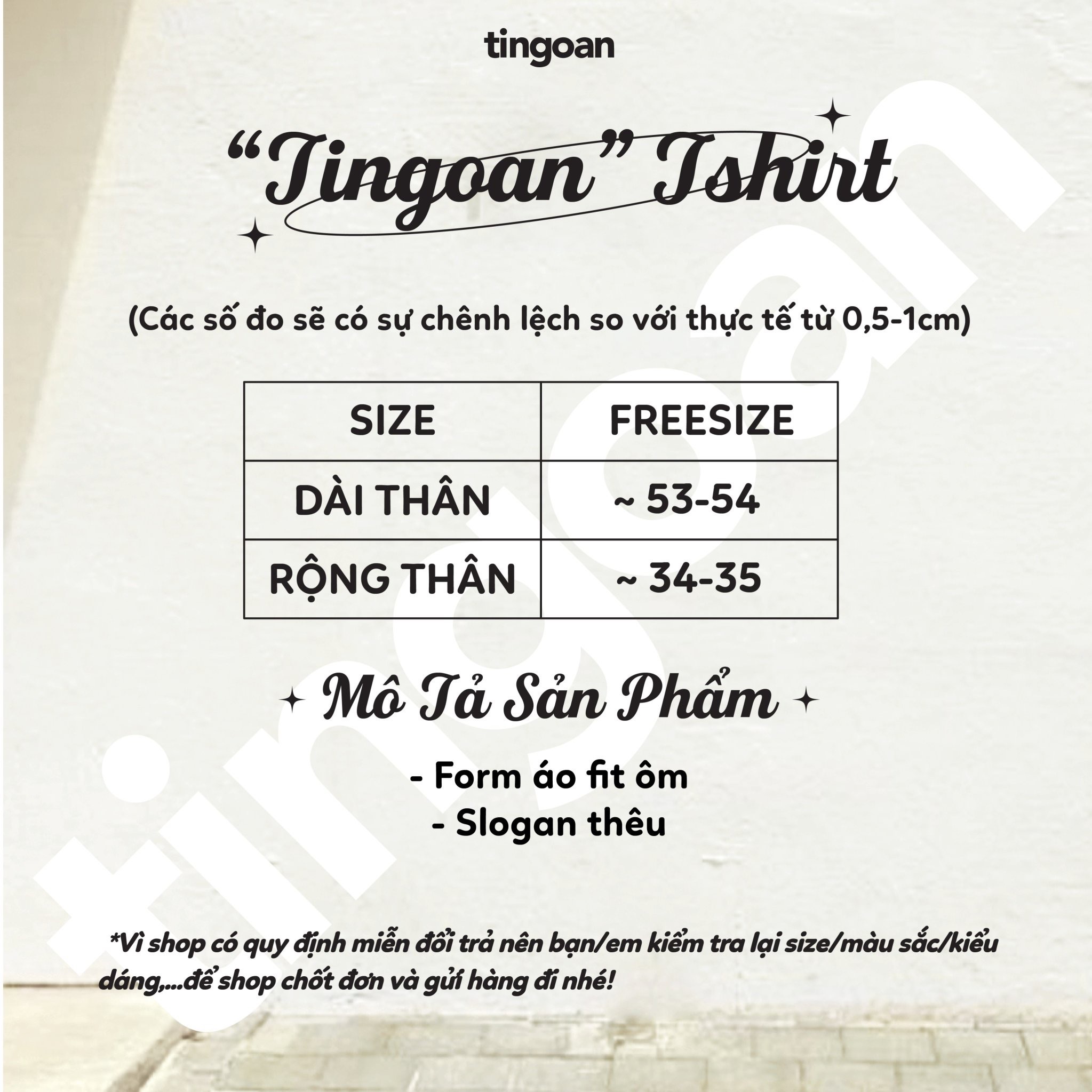 “TINGOAN” TSHIRT/BL/FS