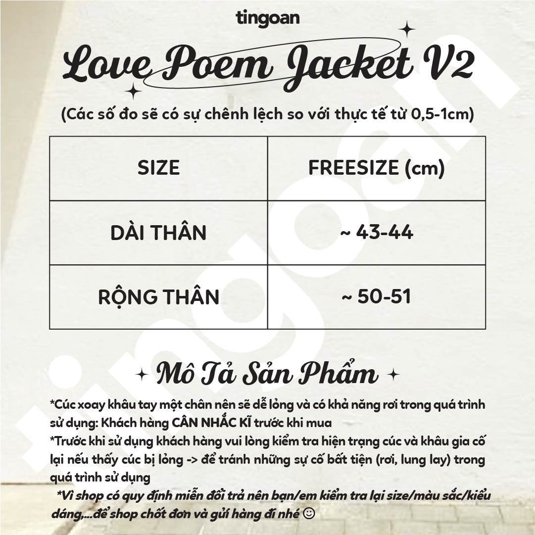 LOVE POEM JACKET V2/CR/FS