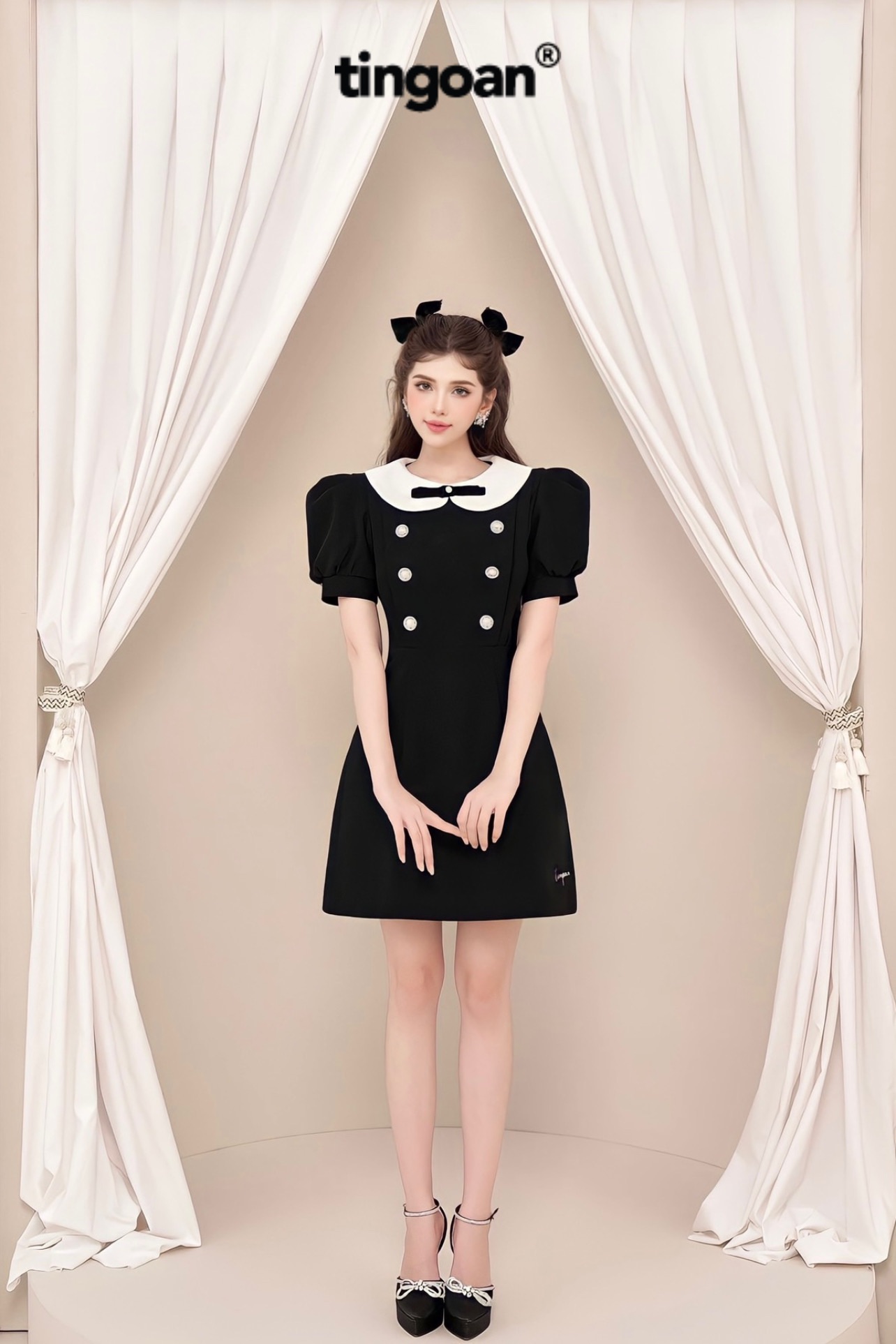 CLASSIE DRESS VER2 (KHÔNG CÚC TAY)/BL