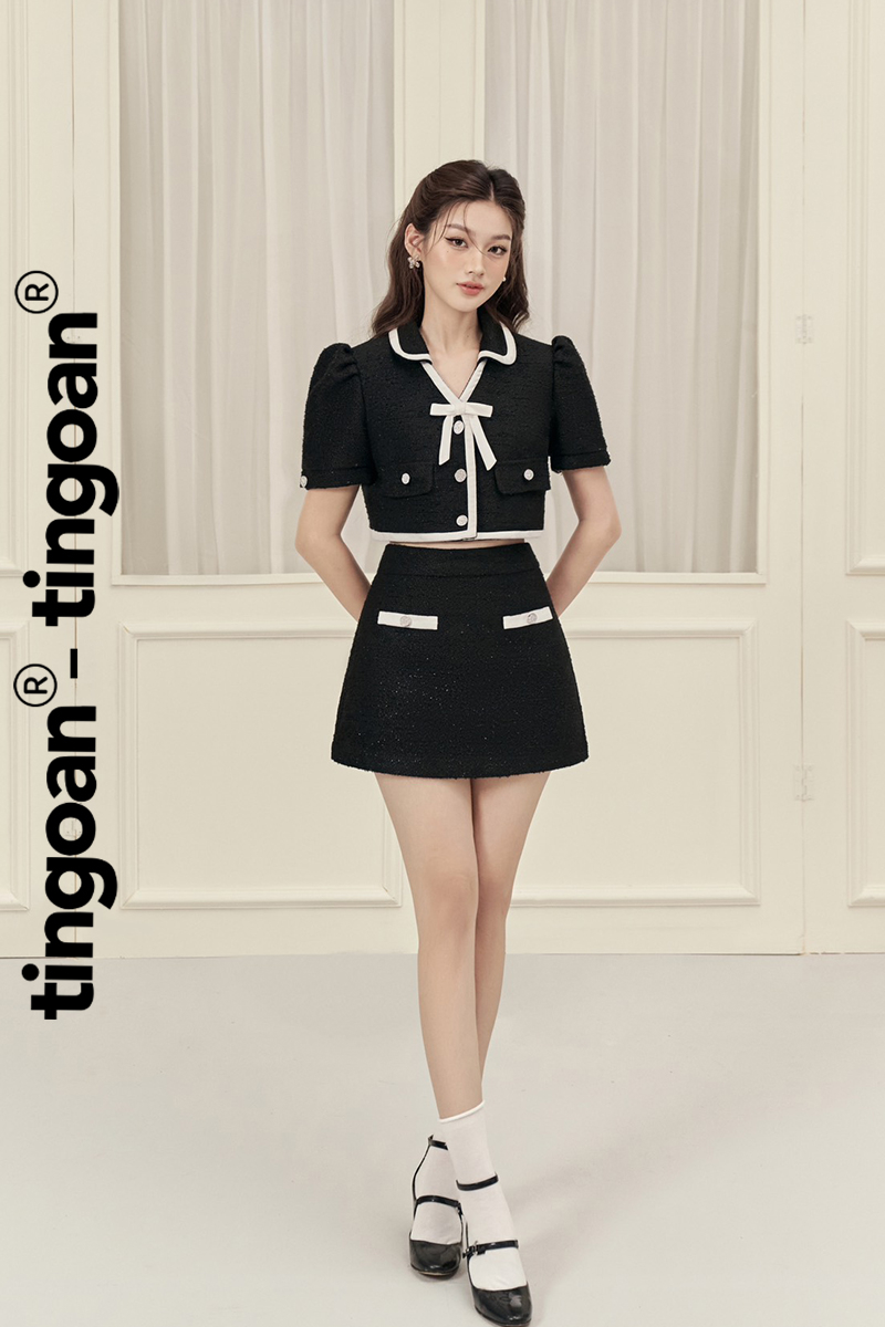 YUKA YUKA TWEED TOP/BL